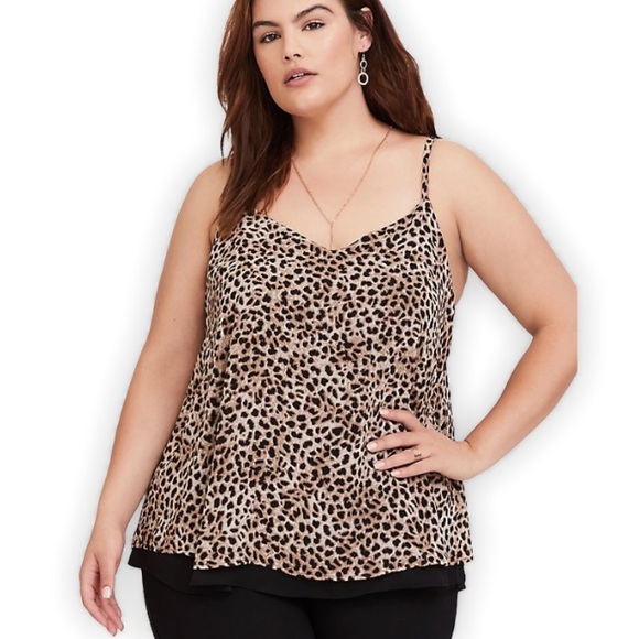 torrid Tops - Torrid Leopard Chiffon Cami